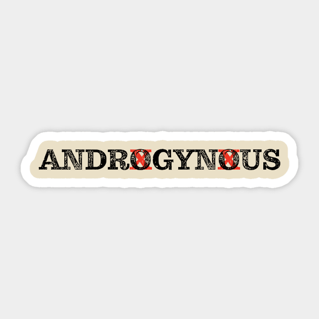 Androgynous Black / Red Sticker by Fresh Fly Threads